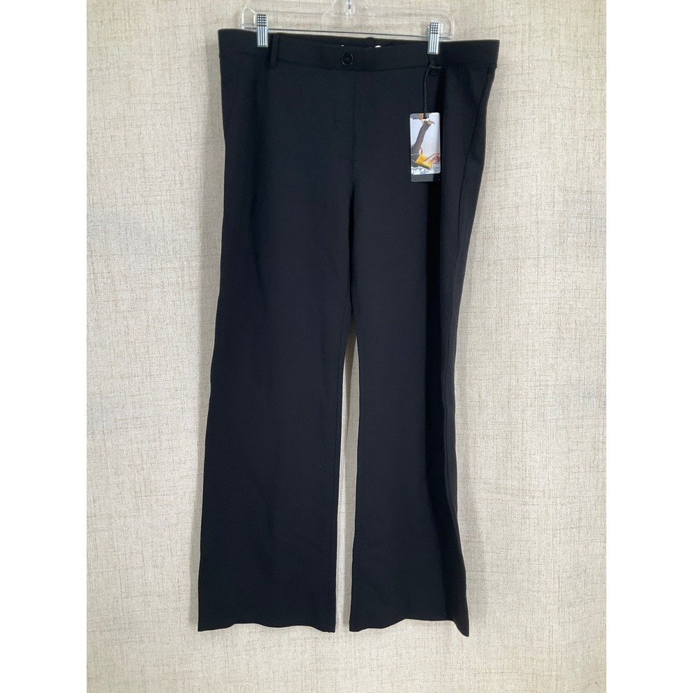 Betabrand Dress Pant Womens 2XL Black Straight Leg Office Travel Minimalist NWT